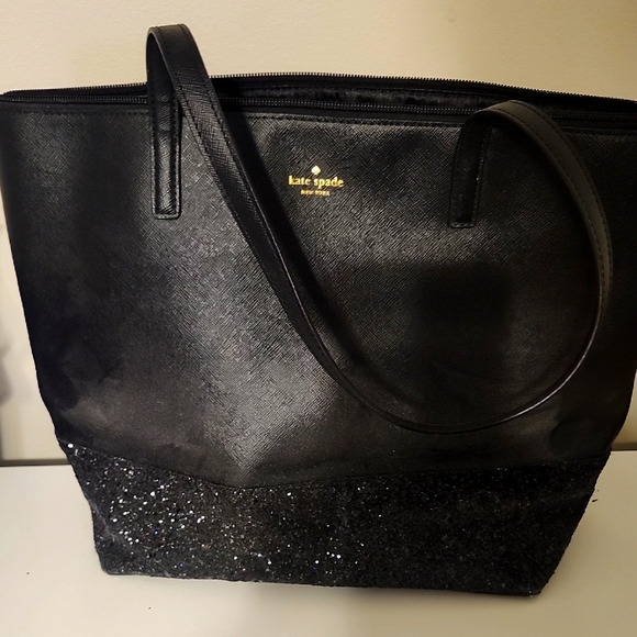 kate spade Handbags - Kate Spade Black Glitter Tote Bag